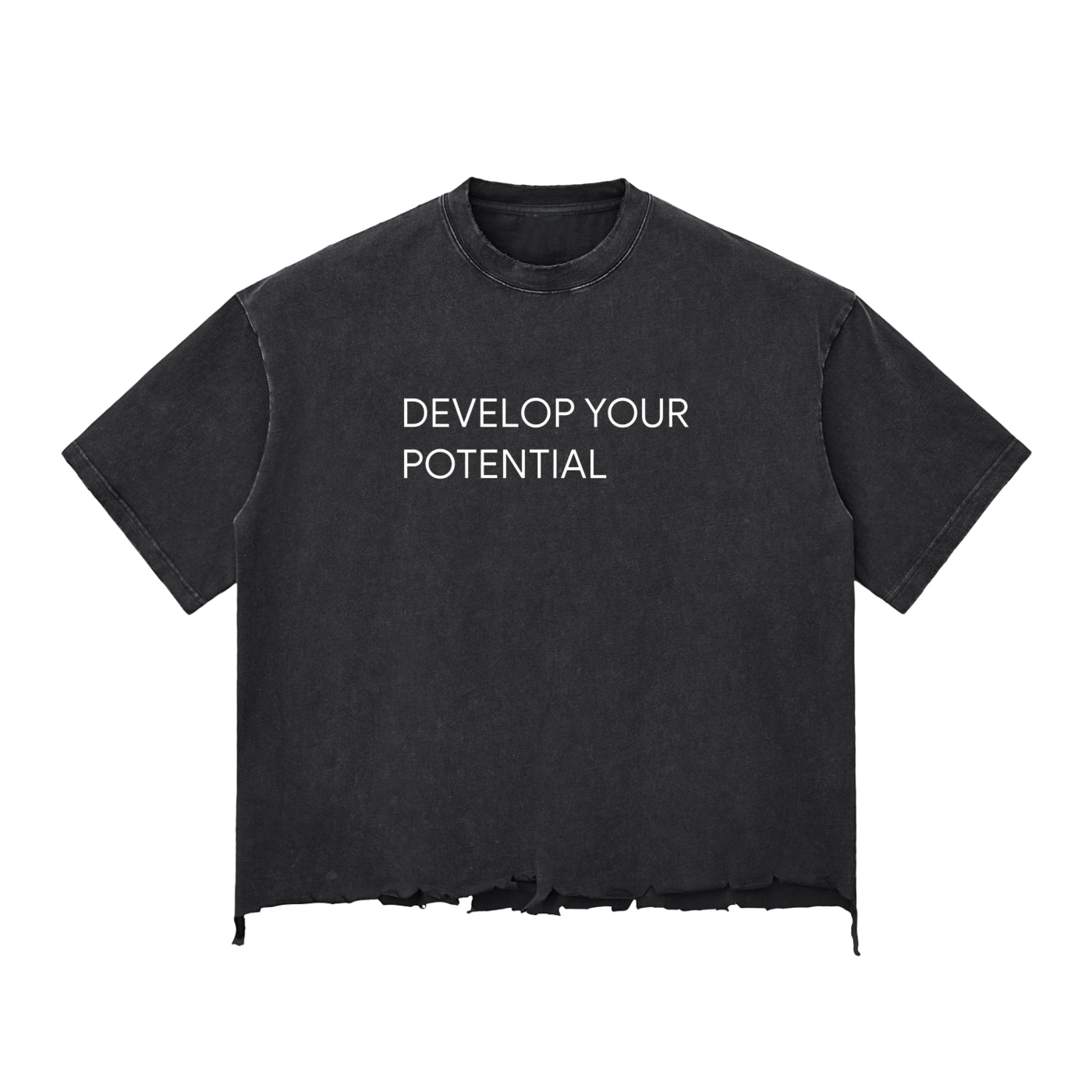 Snow Wash Raw-Hem Boxy T-shirt