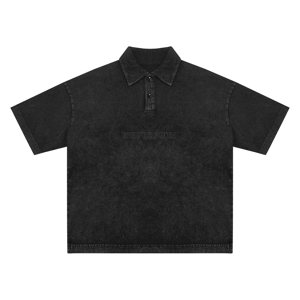 Heavyweight Snow-Washed Polo T-Shirt
