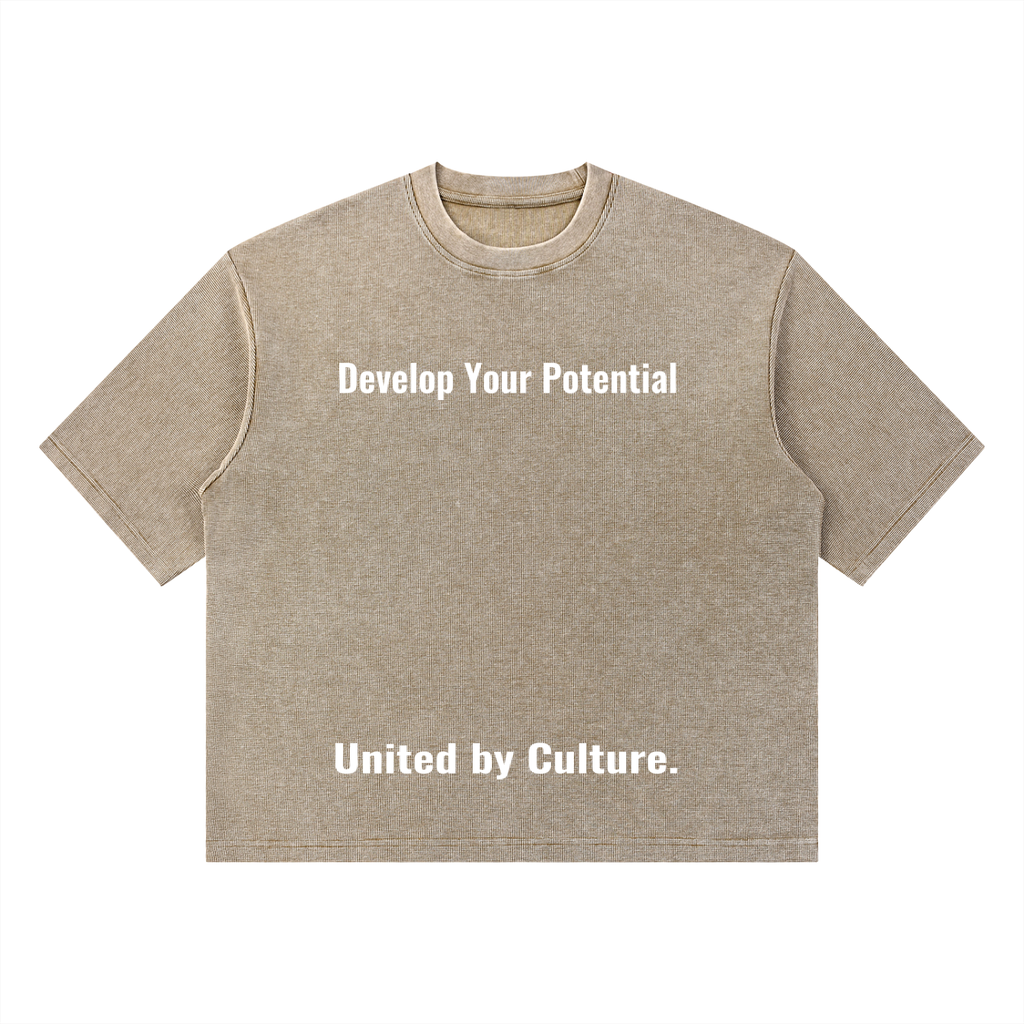 Unisex Mineral Wash Waffle Boxy T-Shirt