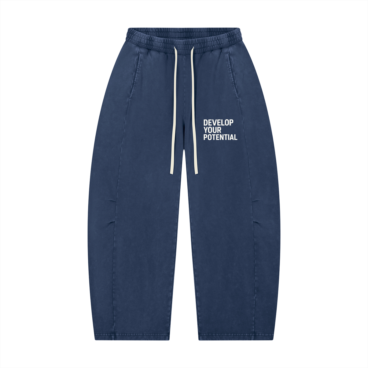 Unisex Mineral Wash Barrel Leg Pants