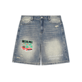 Faded Distressed Baggy Denim Shorts