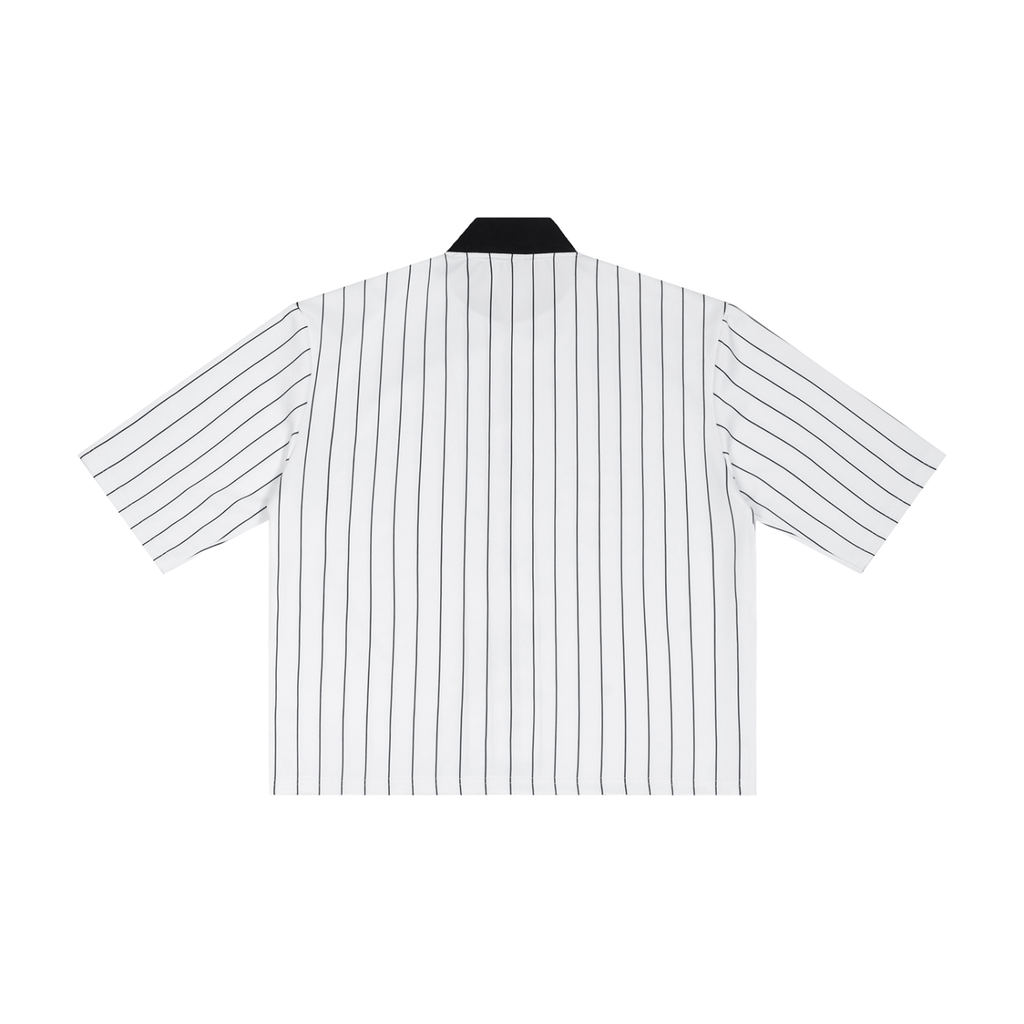 Unisex Striped Full-Zip Baseball Jersey