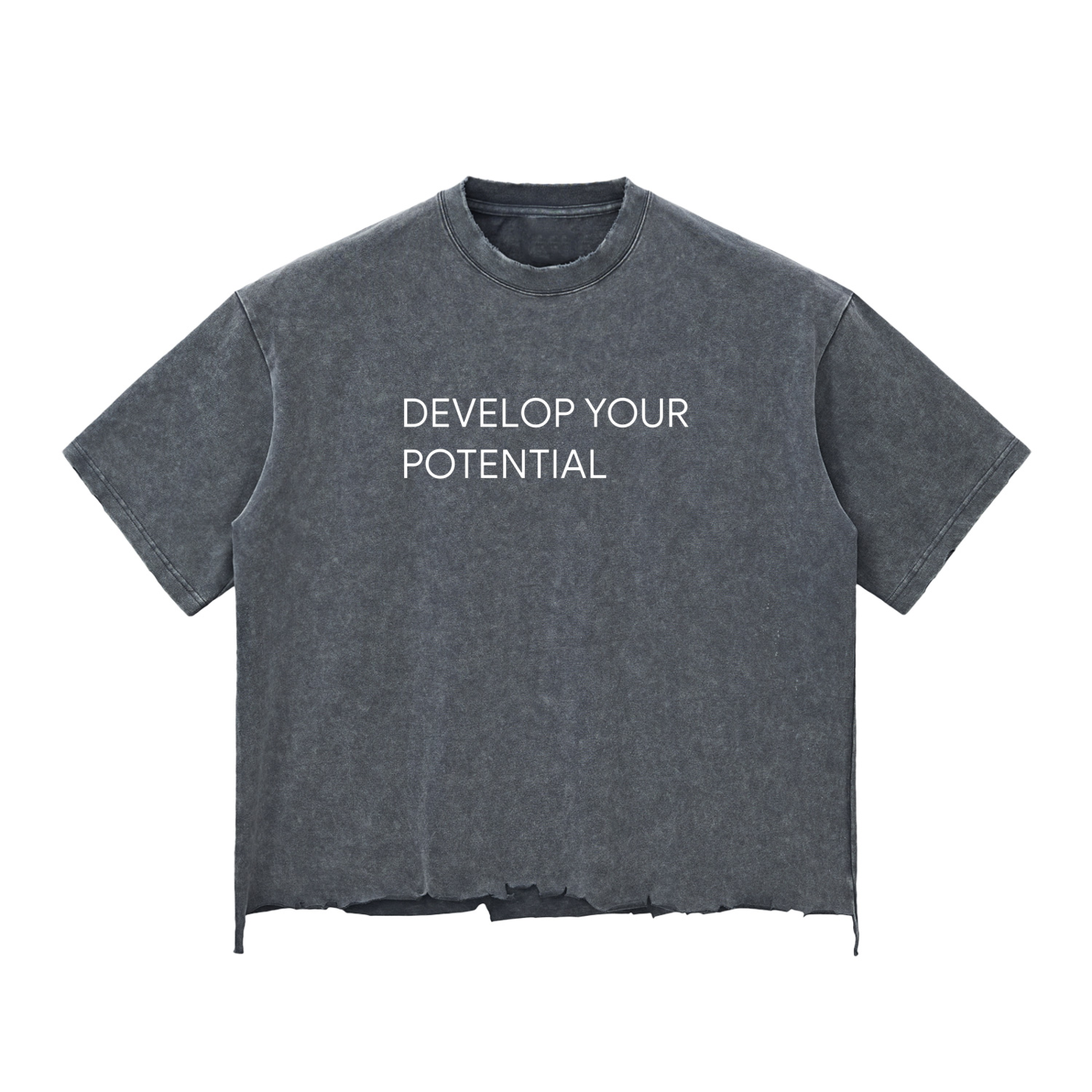 Snow Wash Raw-Hem Boxy T-shirt