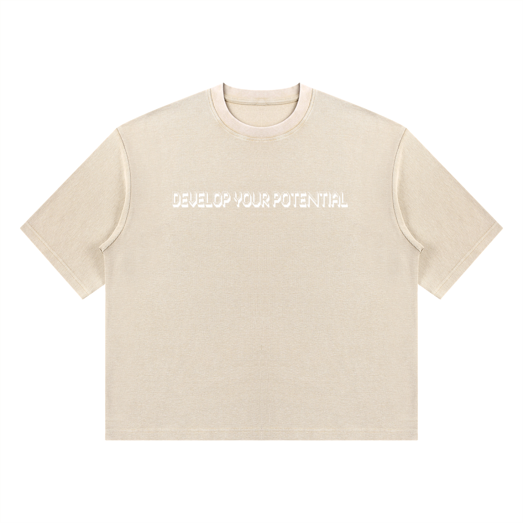 Unisex Mineral Wash Waffle Boxy T-Shirt