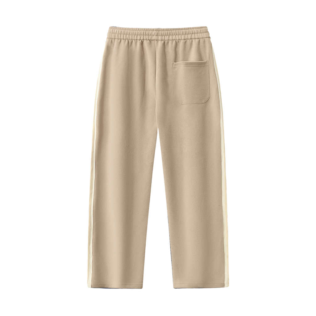 Contrast Side-Stripe Straight-Leg  Pants