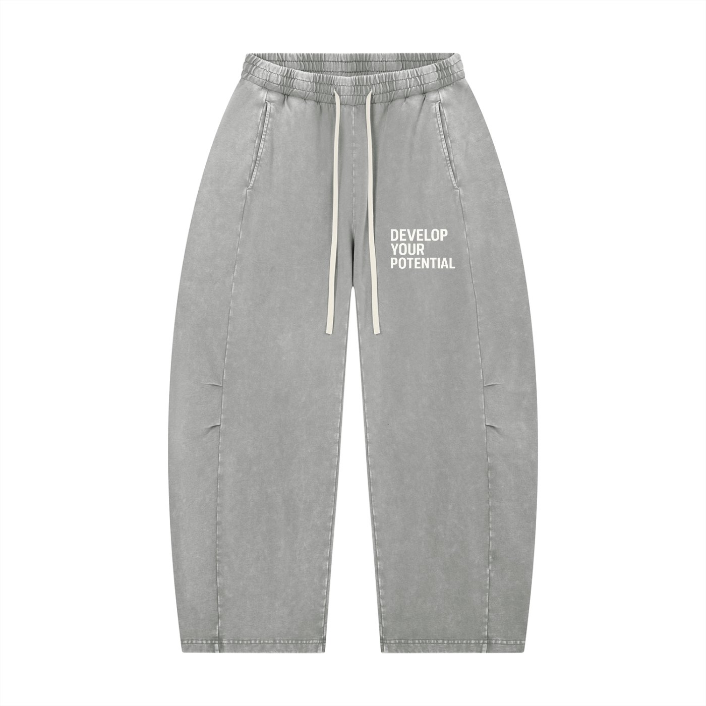 Unisex Mineral Wash Barrel Leg Pants