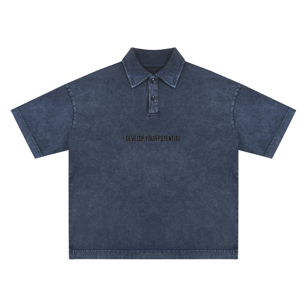 Heavyweight Snow-Washed Polo T-Shirt