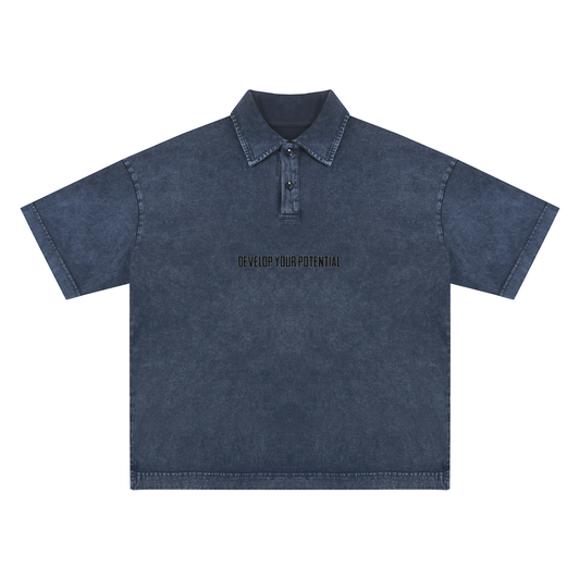Heavyweight Snow-Washed Polo T-Shirt