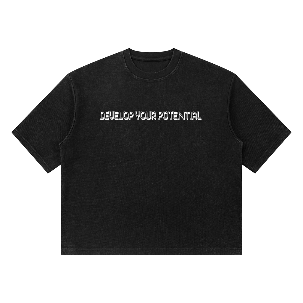 Unisex Mineral Wash Waffle Boxy T-Shirt