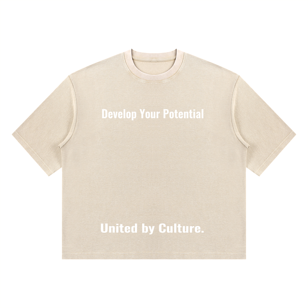 Unisex Mineral Wash Waffle Boxy T-Shirt