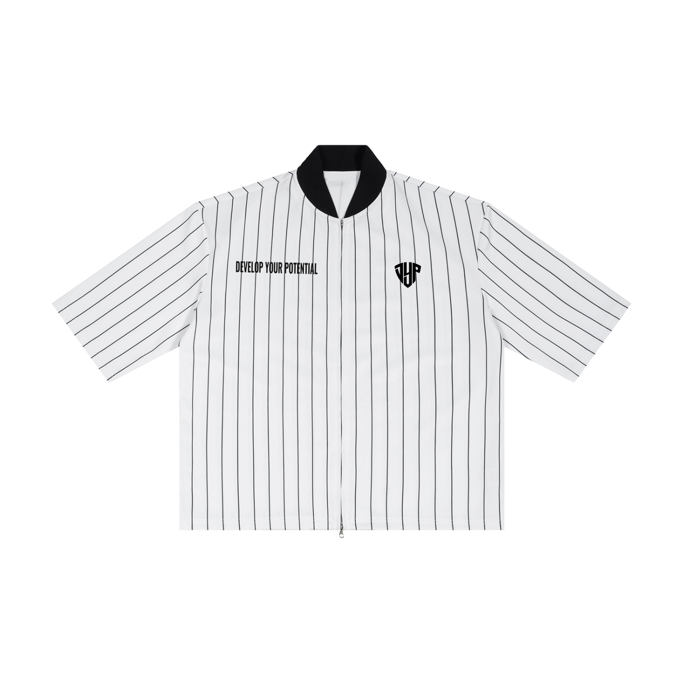 Unisex Striped Full-Zip Baseball Jersey
