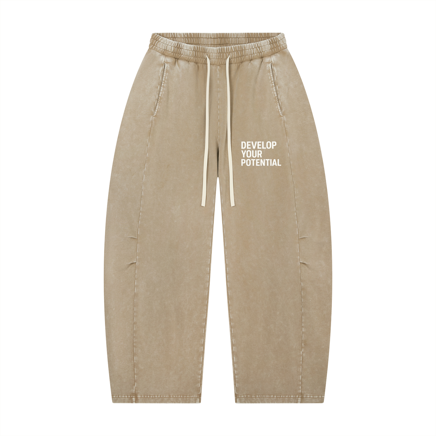 Unisex Mineral Wash Barrel Leg Pants