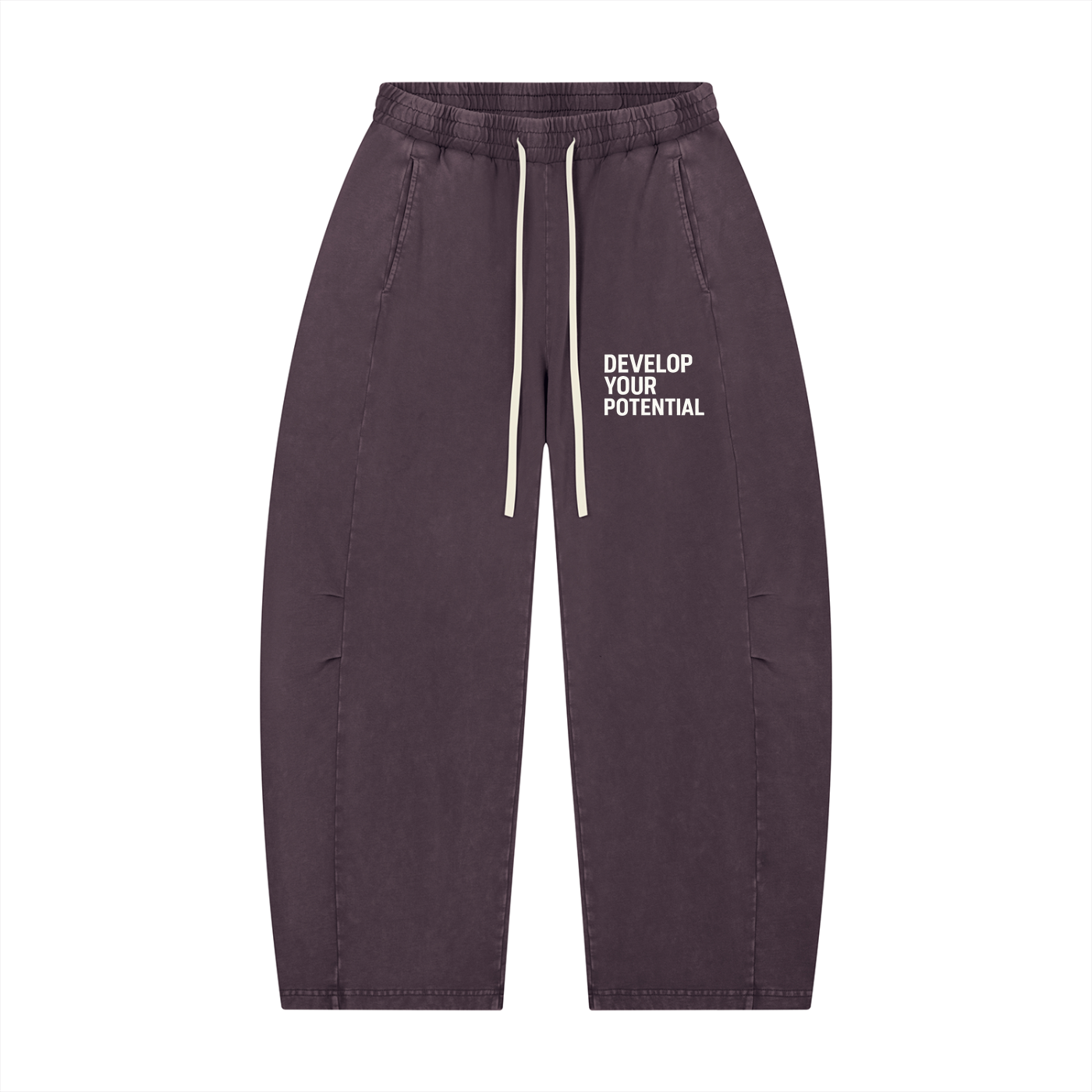 Unisex Mineral Wash Barrel Leg Pants