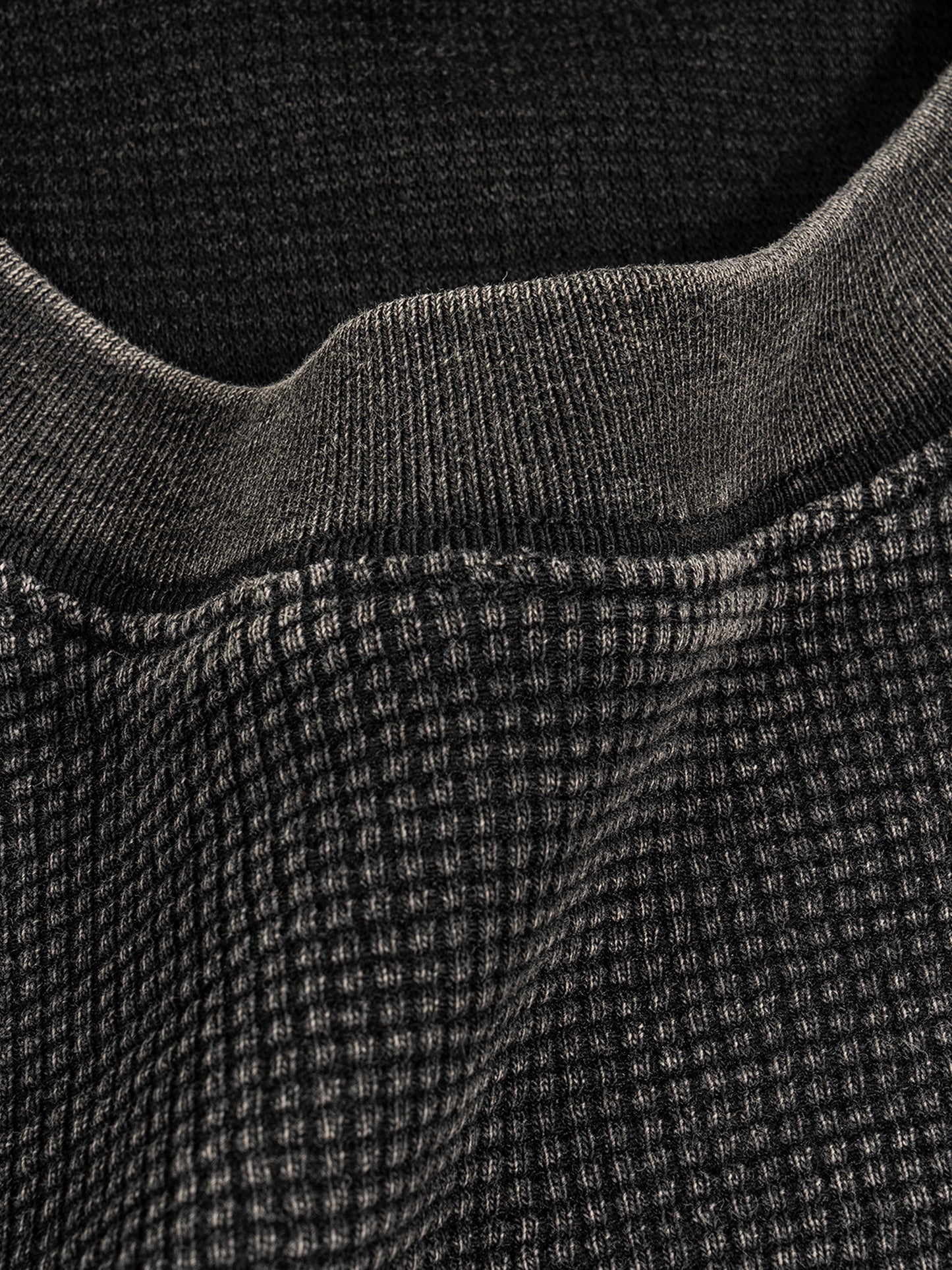 Waffle-Texture Washed Boxy T-Shirt